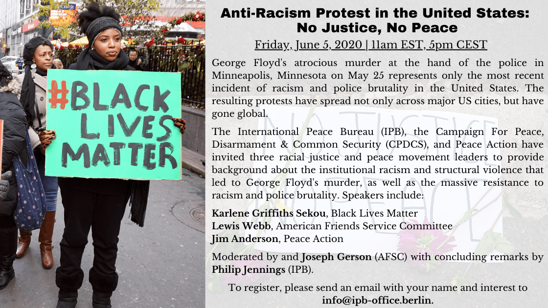 Webinar on Anti-Racism Protest in the United States: No Justice, No Peace
