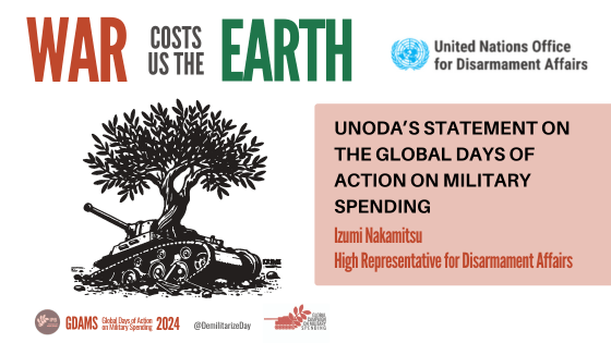 UNODA’s Statement on the Global Days of Action on Military Spending
