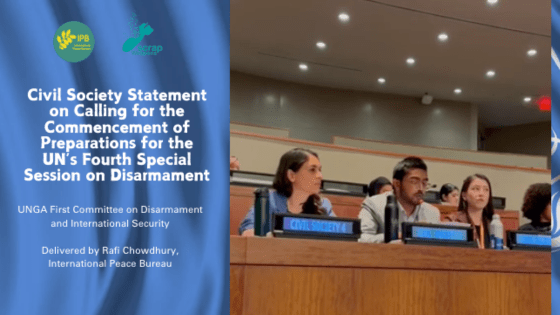 Civil Society Statement on Calling for the Commencement of Preparations for the UN’s Fourth Special Session on Disarmament